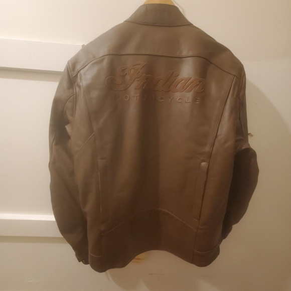 INDIAN MOTORCYCLE BROWN LEATHER GATEWAY JACKET - Picture 4 of 15